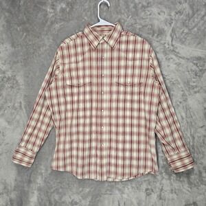 Wrangler Mens Long Sleeve Plaid Western Shirt Snap Pearl Button XL Lightweight